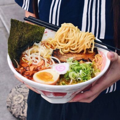 best ramen - taishoken ramen bowl in hands
