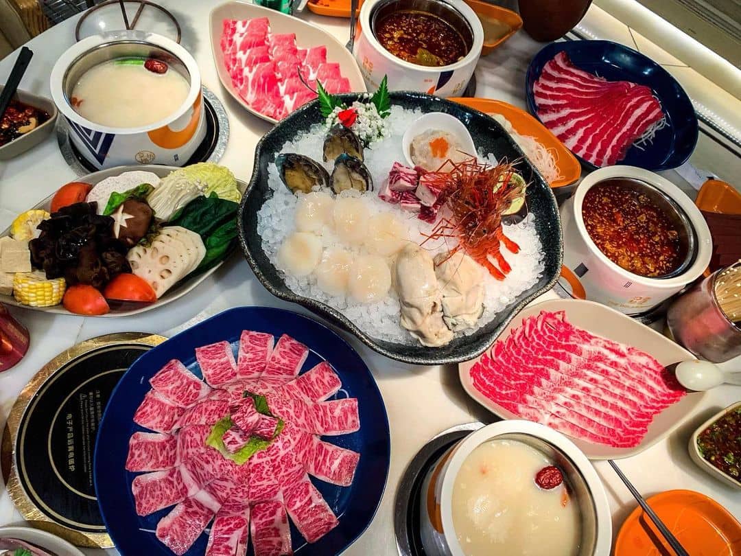Best hot pot in vancouver - dolar shop table of food