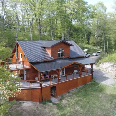 cool ontario airbnb - The Frontenac- A Curated Cabin Retreat with Sauna exterior