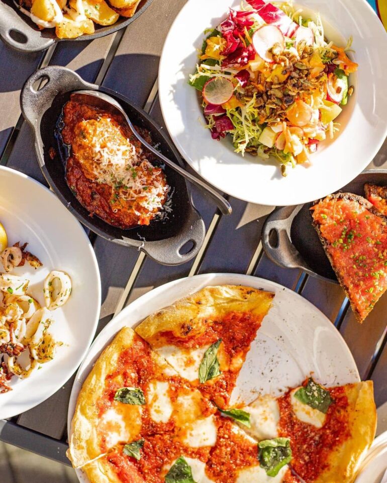 best restaurants and food in whistler caramba! outside patio pizza