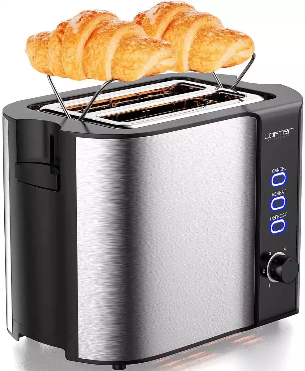 2 Slice Toaster, LOFTer Stainless Steel Bread Toasters