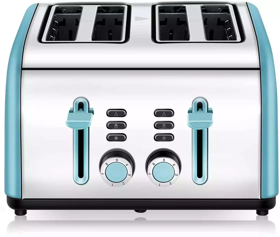 Toaster 4 Slice, CUSINAID 4 Wide Slots Stainless Steel Toasters