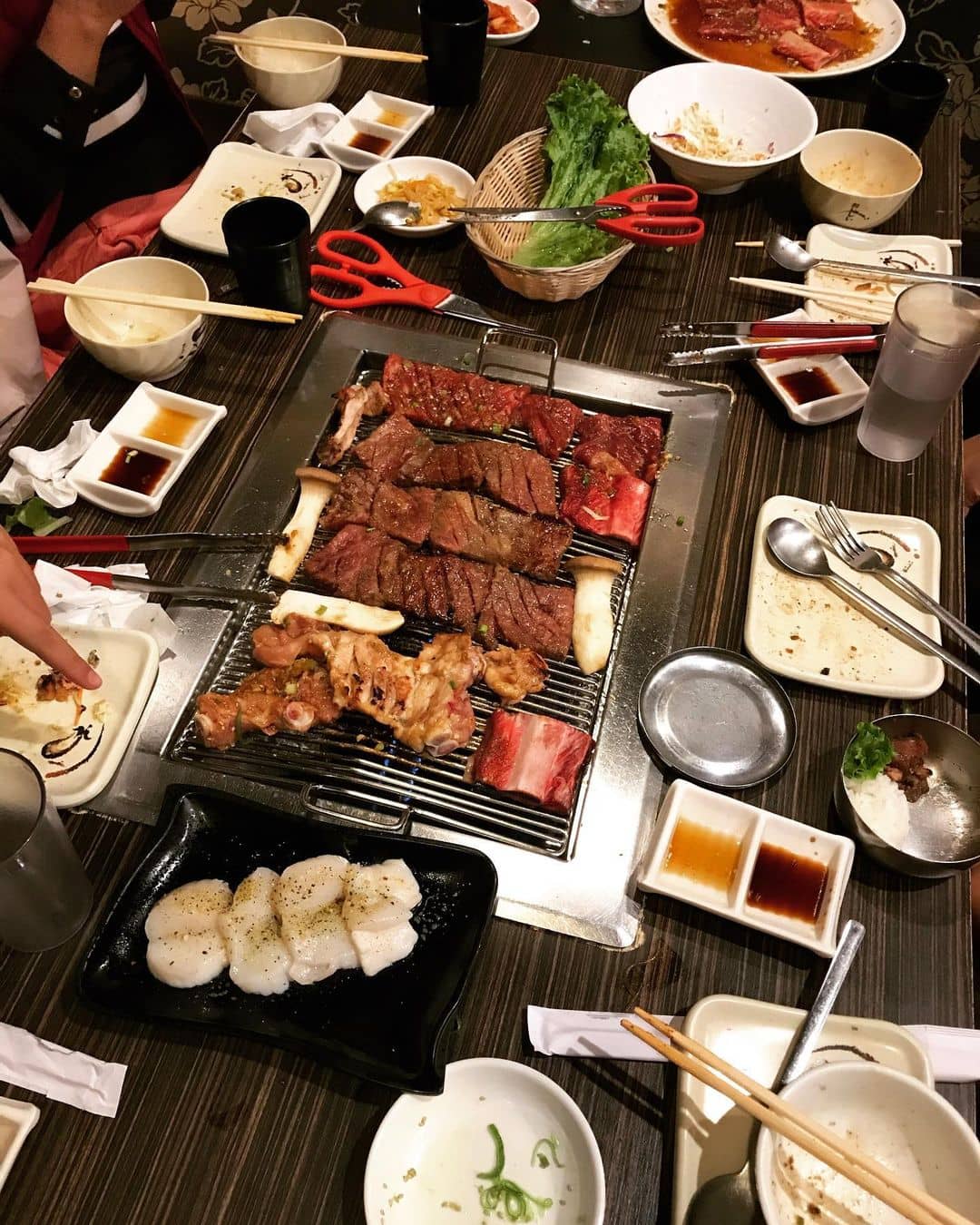 best korean restaurant in richmond - gangnam korea bbq and plates on table