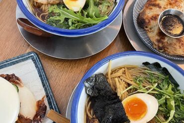 best ramen in richmond - afuri ramen and side dish on table