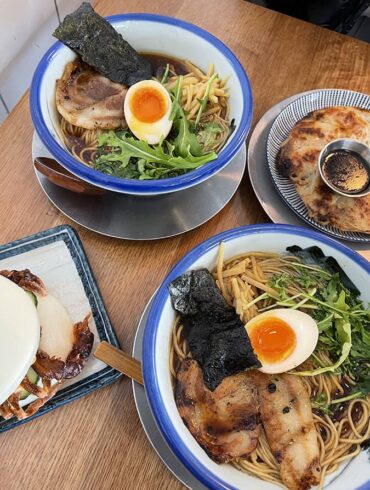 best ramen in richmond - afuri ramen and side dish on table