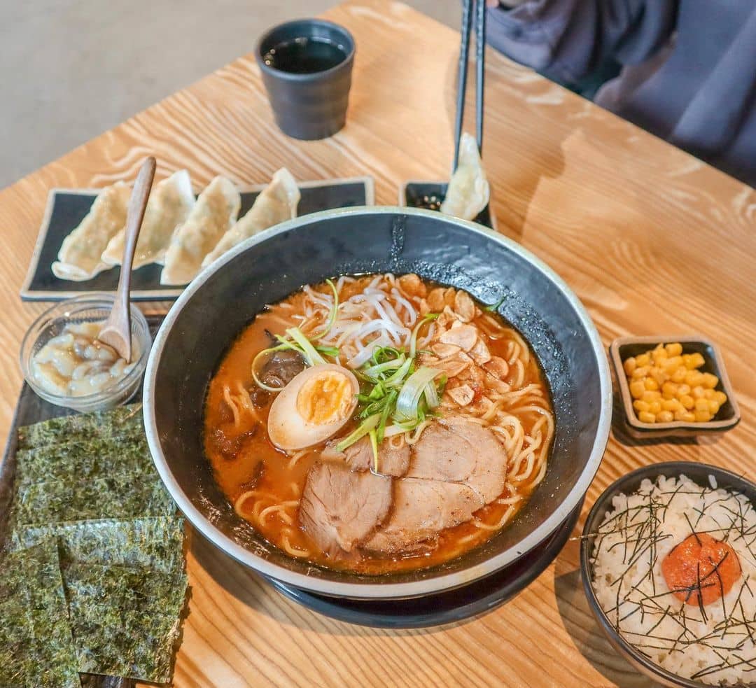 best ramen richmond - ichigo ichie ramen and sides on table