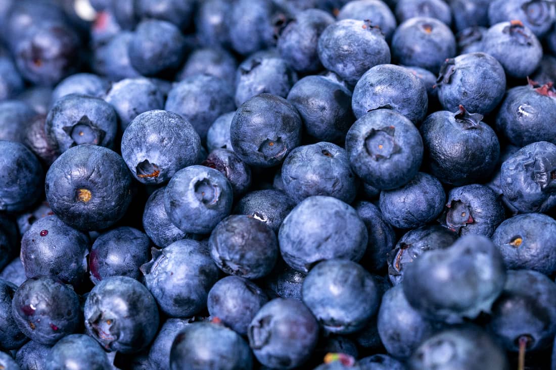 blue and purple fruits