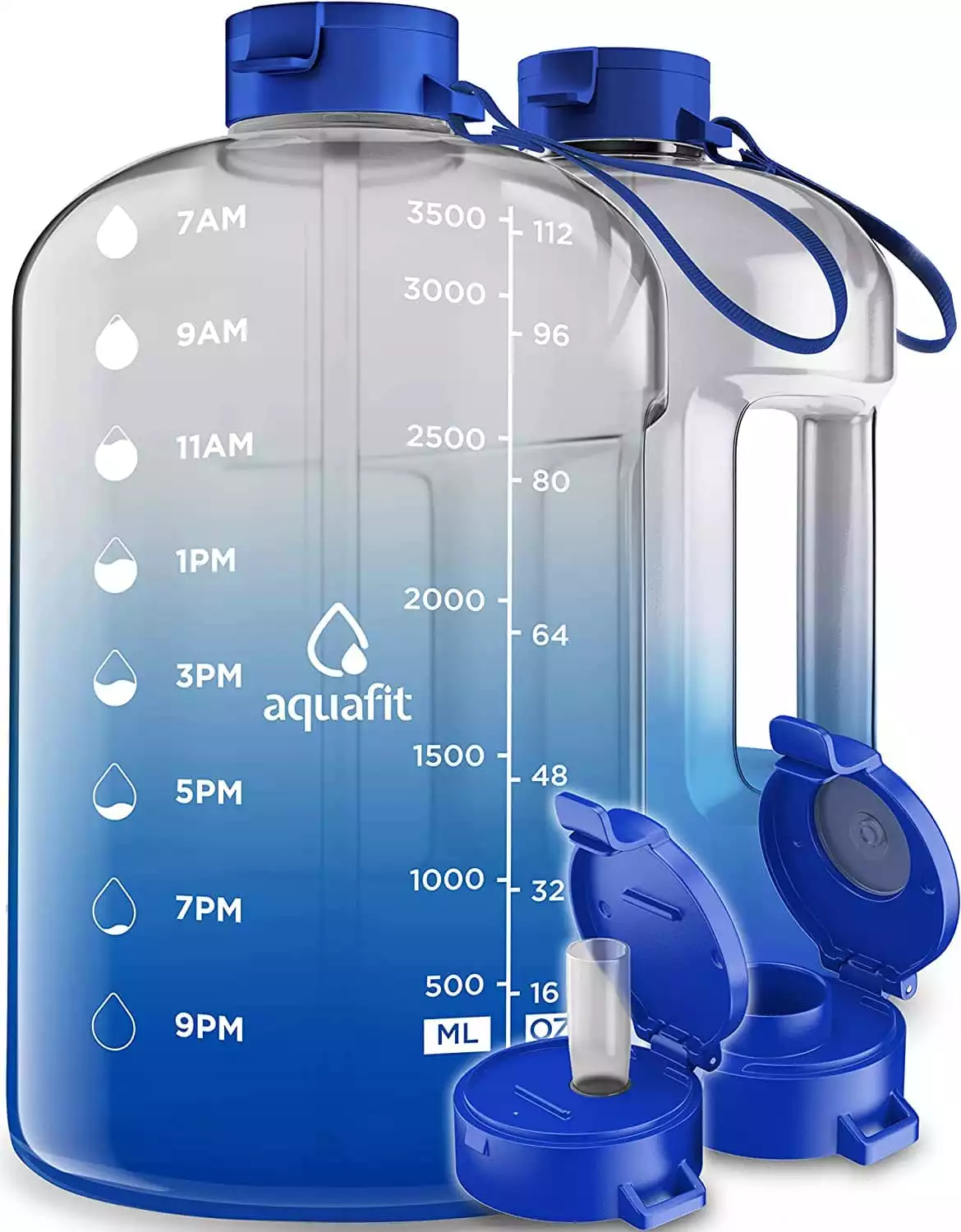 AQUAFIT 1 Gallon Water Bottle With Times To Drink