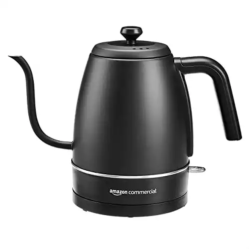 AmazonCommercial Black Stainless Steel Electric Gooseneck Kettle