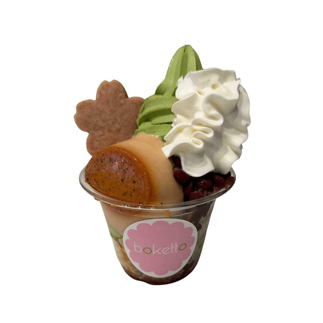Matcha Sakura Creme Caramel Sundae