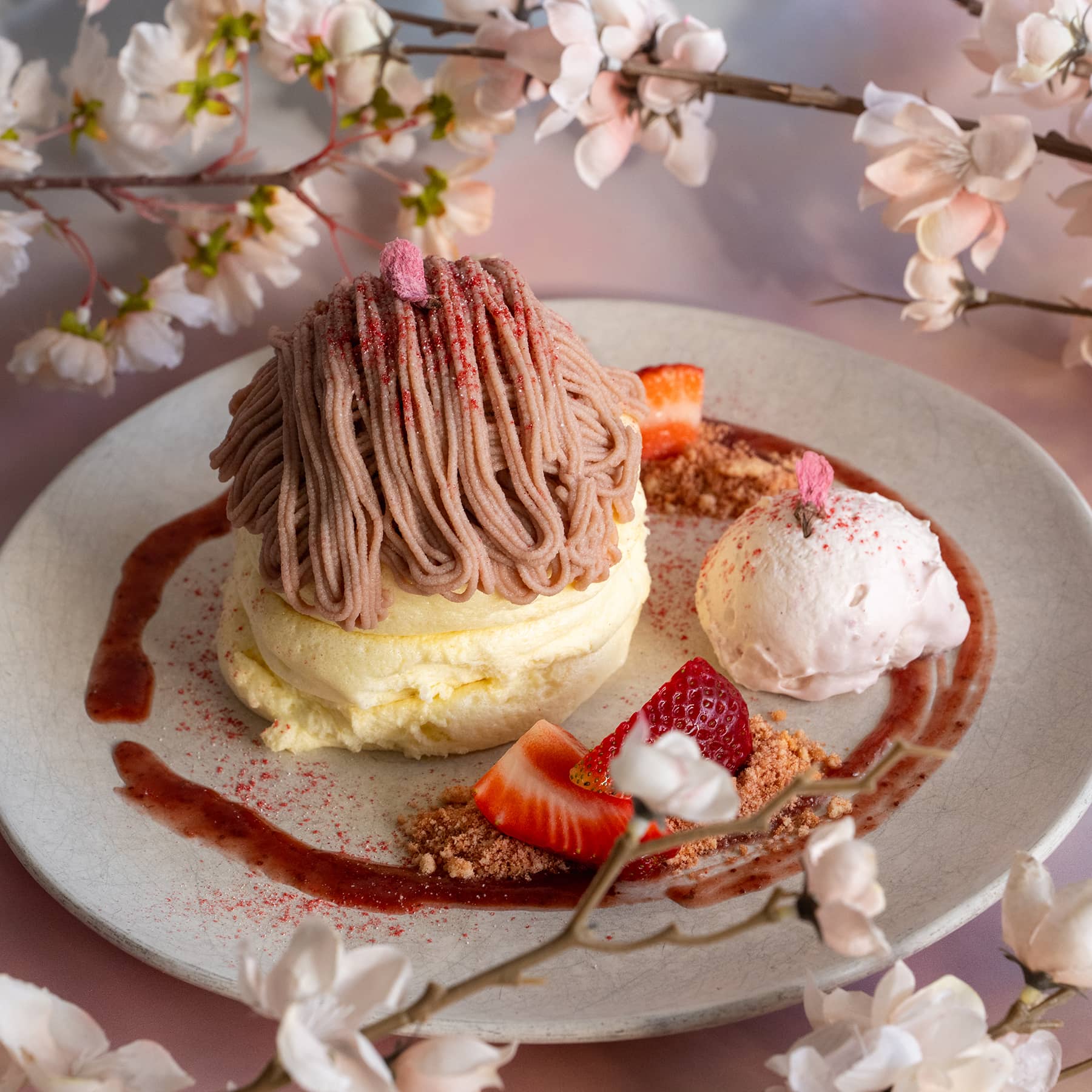Sakura Mont Blanc Souffle Pancake
