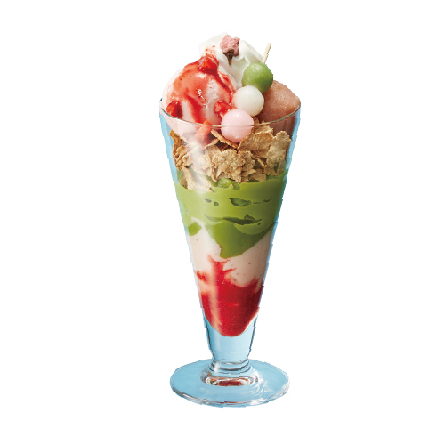 Sakura Strawberry Matcha Parfait with Hanami Dango
