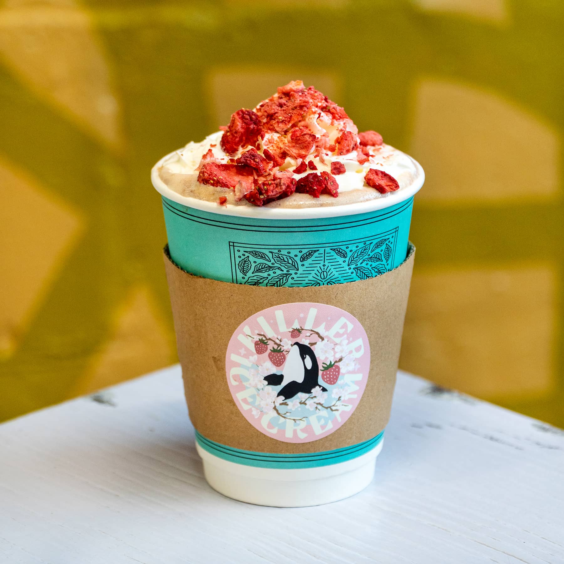 Strawberry-Cherry Blossom Hot Chocolate