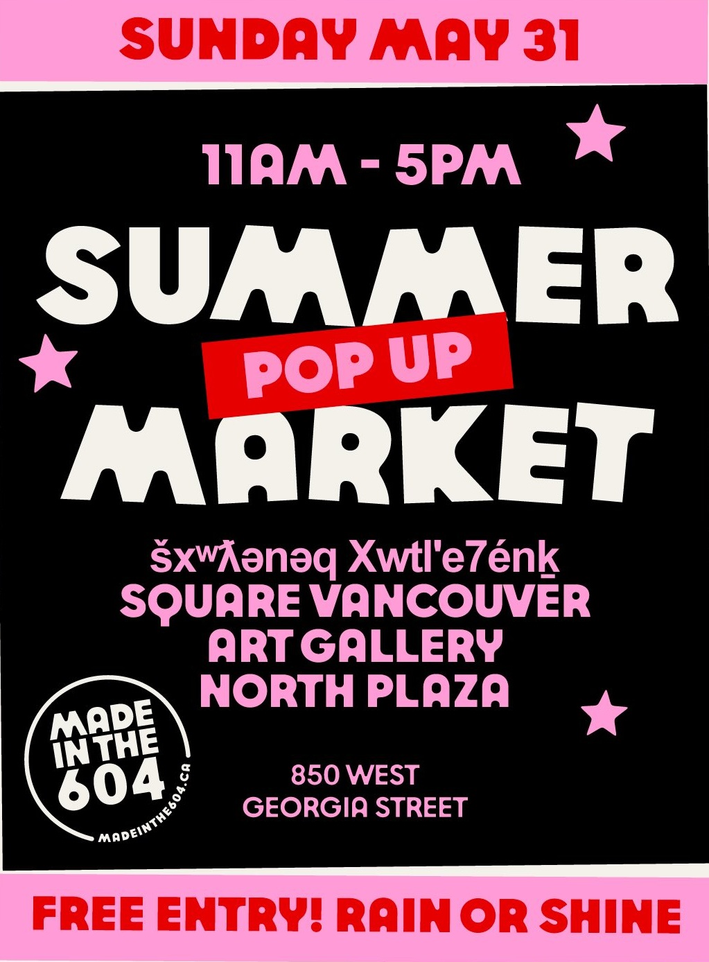 Summer Pop Up Market