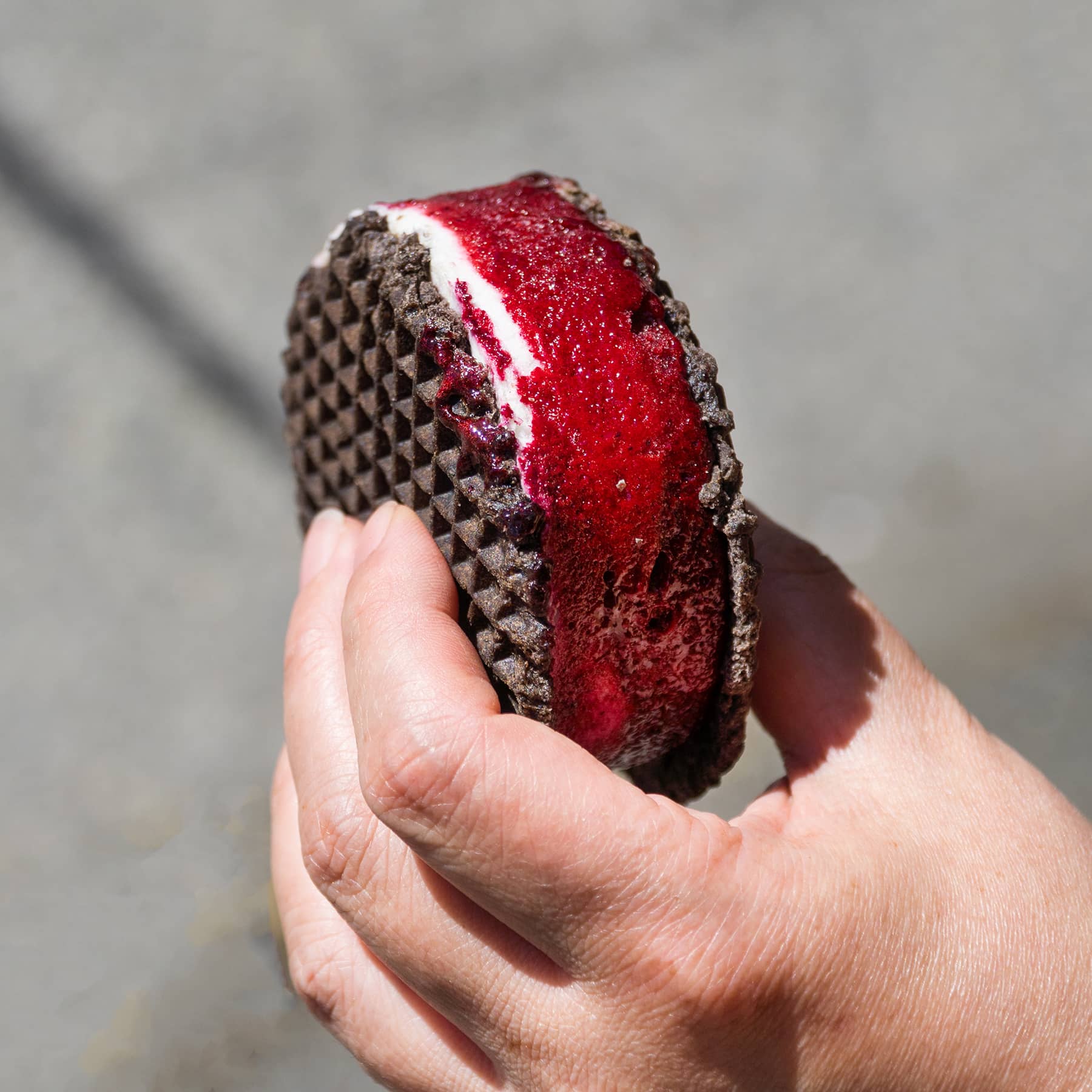 Blackberry Lilac Ice Cream Sandwich
