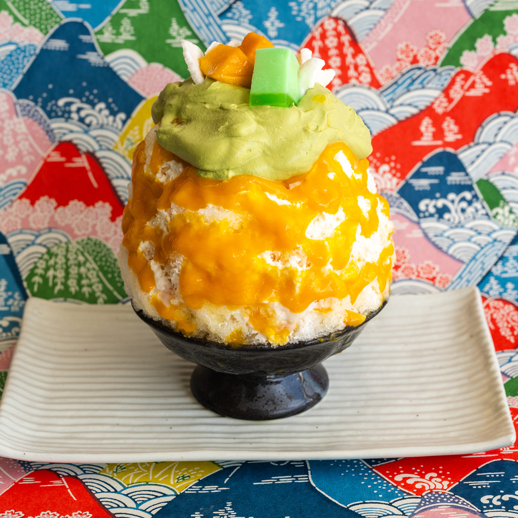 Mango Matcha Coconut Kakigori