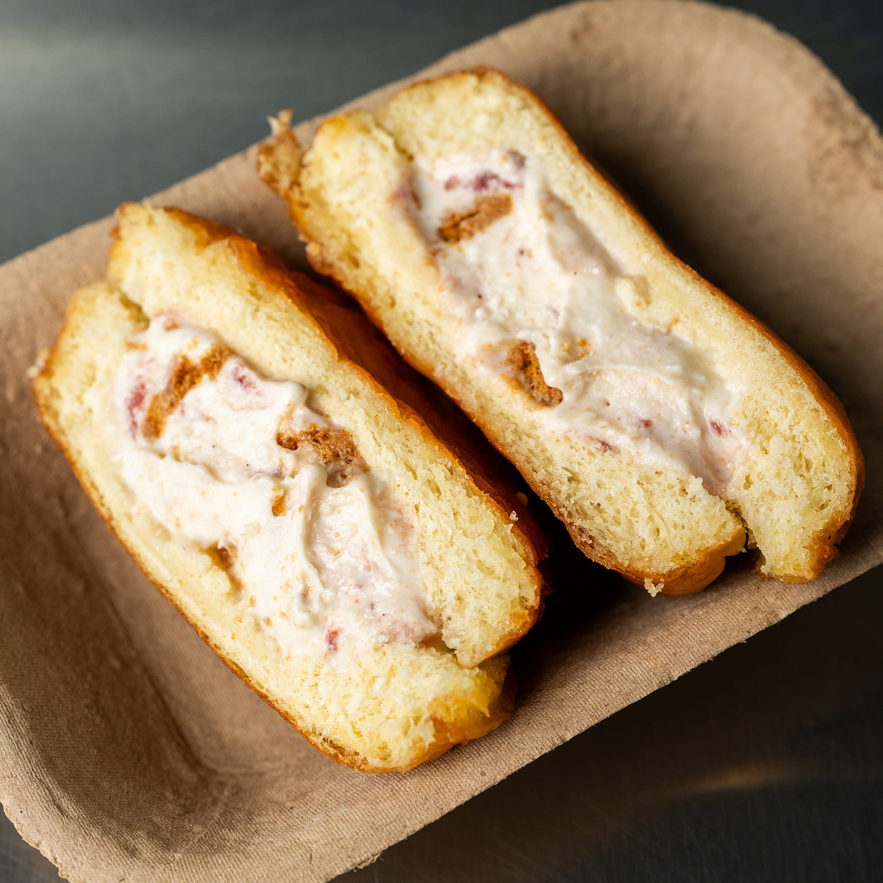 Strawberry Biscoff Donut Ice Cream Sandwich